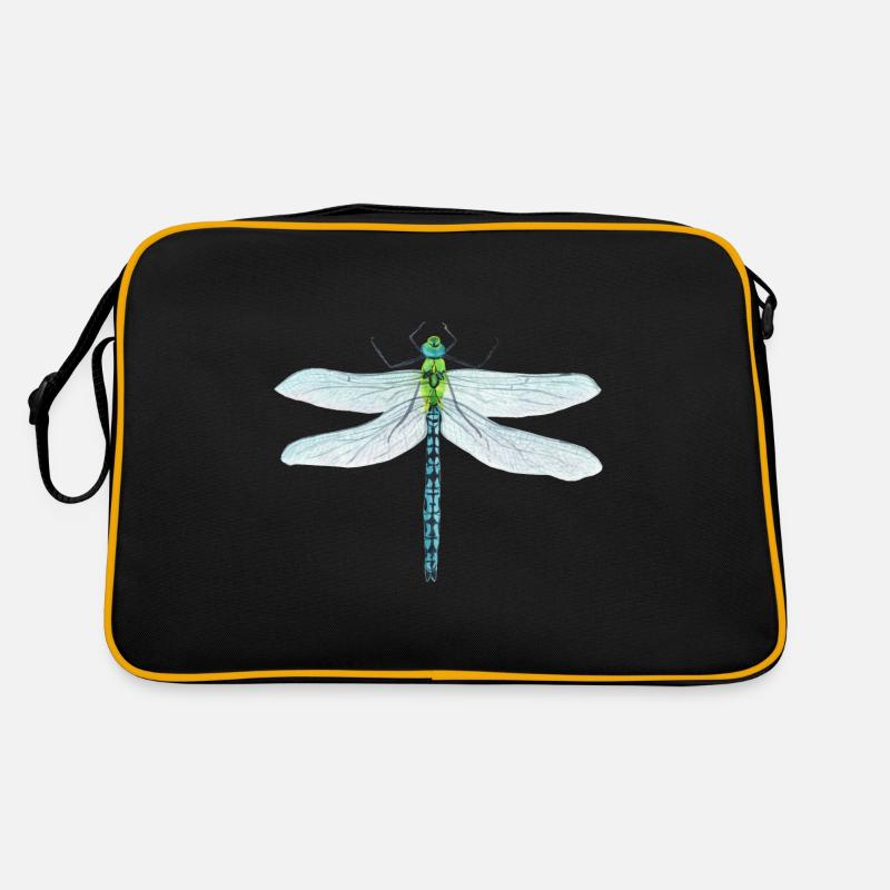 Libelle Insekt Ekelig Giftig Geschenkidee - Retro Tasche - Schwarz/Gold