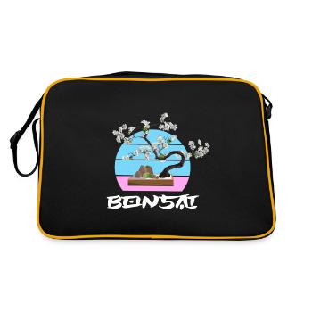 BONSAI tree Yamadori Nebari Japanese cherry blossom - Retro Bag - black/gold - Back