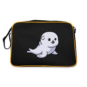 Seal Animal Comic - Retro Bag - black/gold - Back