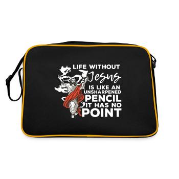 The funny life without Jesus is like an undaunted - Retro Bag - black/gold - Back