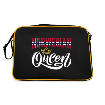 Norwegian Queen Norway Norwegian Norway Flag - Retro Bag - black/gold - Back