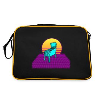 Pinball Machine Retro Vintage Arcade Spiel Liebhab - Retro Tasche - Schwarz/Gold - Hinten
