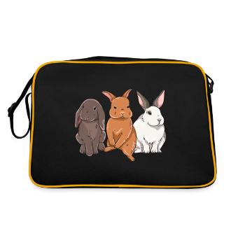 Cute rabbit design for bunny owners - Retro Bag - black/gold - Back