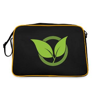 Green Leaves Icon Design for Proud Vegans - Retro Bag - black/gold - Back