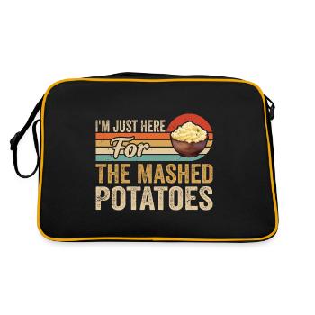 I'm Just Here For The Mashed Potatoes Funny Gag - Retro Bag - black/gold - Back