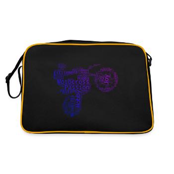 Men's Dirt Bike Dirt Biker Dirt Bike Supermoto - Retro Bag - black/gold - Back