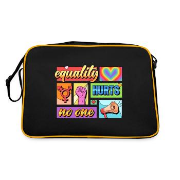 Equality Hurts No One Pride LGBTQIA+ Design - Retro Tasche - Schwarz/Gold - Hinten