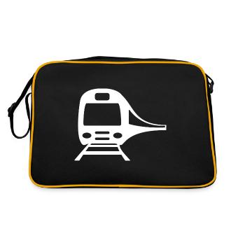 Train Railway Railway Trains Train drivers - Retro Bag - black/gold - Back