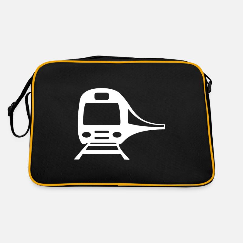 Zug Eisenbahn Eisenbahner Züge Triebfahrzeugführer - Retro Tasche - Schwarz/Gold