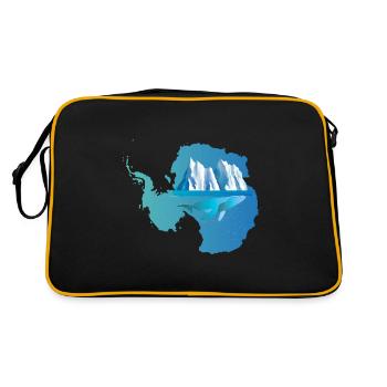 Antarktis & Wal Klimawandel & Umweltschutz Südpol - Retro Tasche - Schwarz/Gold - Hinten