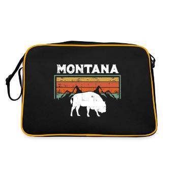 Retro Montana Glacier National Park USA State Mountain - Retro Bag - black/gold - Back