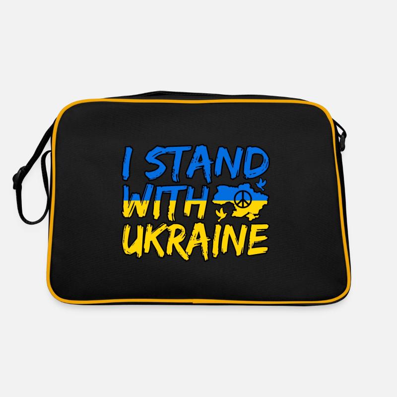 Ukraine - Retro Tasche - Schwarz/Gold