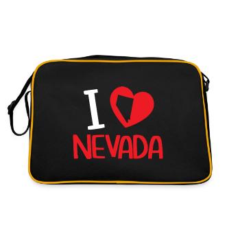 J’adore Nevada USA État d’Amérique Voyage Nevadan - Sac Retro - noir/or - Dos