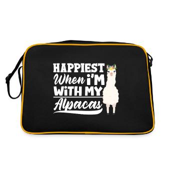 mammifères ll’alpaga le plus heureux quand je suis avec mon - Sac Retro - noir/or - Dos