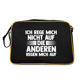 Ich Rege Mich Nicht Auf Die Anderen Regen Mich Auf - Retro Tasche - Schwarz/Gold - Hinten