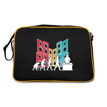 Evolution of man DJ Techno Vinyl Retro Vintage - Retro Bag - black/gold - Back