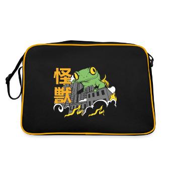 Giant Dinosaur Sunset Japanese - Retro Bag - black/gold - Back