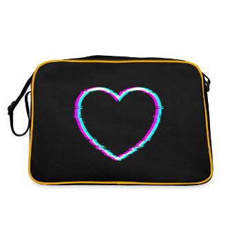 Heart | With cool digital distortion effect - Retro Bag - black/gold - Back