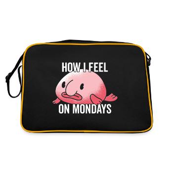 Wie Ich Mich Montags Fühle Blobfish-besitzer - Retro Tasche - Schwarz/Gold - Hinten