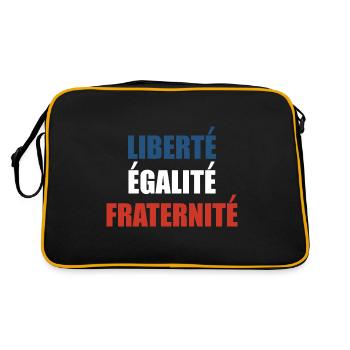 Liberté Égalité Fraternité - Retro Tasche - Schwarz/Gold - Hinten