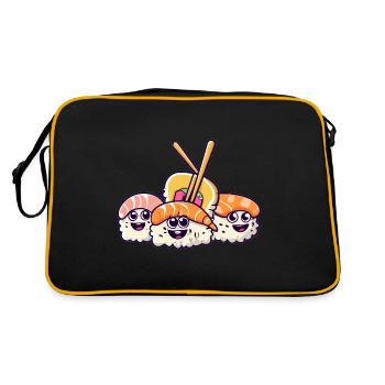 Sushi - Retro Tasche - Schwarz/Gold - Hinten