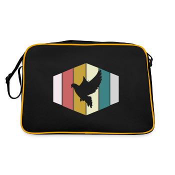 Retro-Taubendesign für Taubenliebhaber - Retro Tasche - Schwarz/Gold - Hinten
