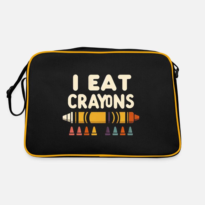 I Eat Crayons 5 Retro Tasche