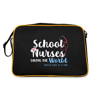 Schulkrankenschwestern retten die Welt mit einem E - Retro Tasche - Schwarz/Gold - Hinten
