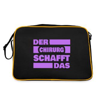 Arbeit Chirurg - Retro Tasche - Schwarz/Gold - Hinten