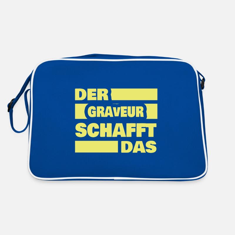 Graveur als Arbeit Retro Tasche