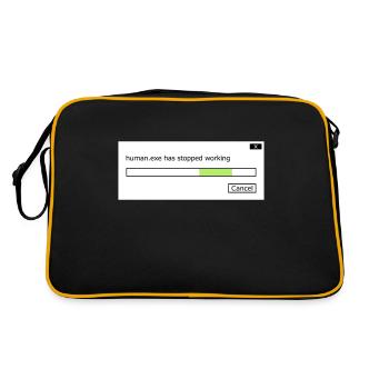 human.exe has stopped working Spruch human .exe - Retro Tasche - Schwarz/Gold - Hinten