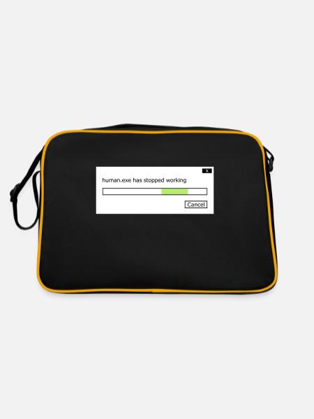human.exe has stopped working saying human .exe - Retro Bag - black/gold - Back