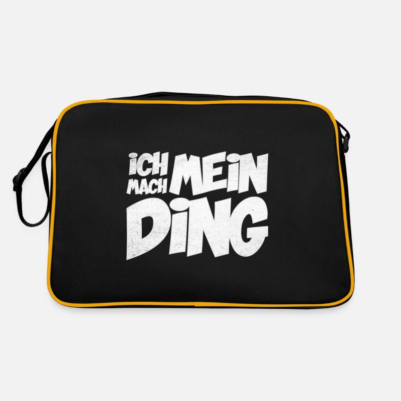 Ich mach mein Ding | Motivation Geschenkidee - Retro Tasche - Schwarz/Gold