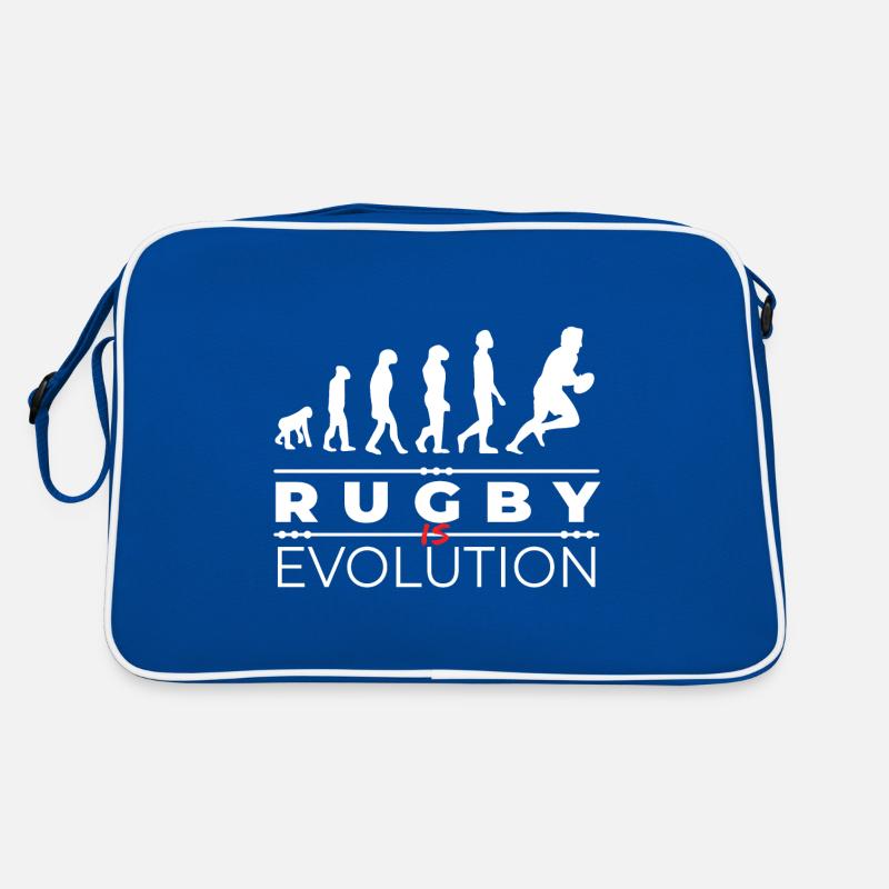 Rugby is evolution - Message Humor Parodie Rugby Retro Bag