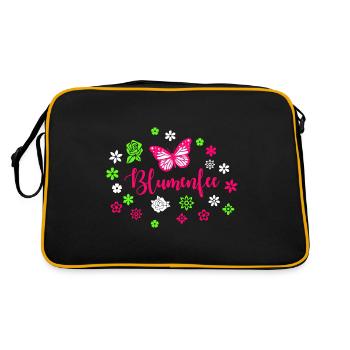 Blumenfee - Retro Tasche - Schwarz/Gold - Hinten