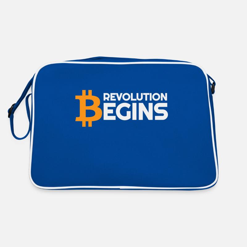 Revolution begins Bitcoin crypto Retro Bag
