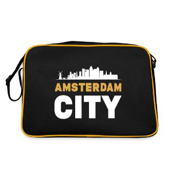 amsterdam ville holland - Sac Retro - noir/or - Dos