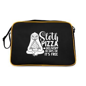 Sloth Pizza Livraison Pizzeria Italien - Sac Retro - noir/or - Dos
