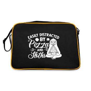 Sloth Pizza Livraison Pizzeria Italien - Sac Retro - noir/or - Dos