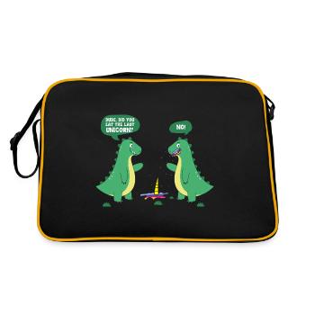 Dino Licorne Blague Dinosaure Dessin Animé Bande Dessinée - Sac Retro - noir/or - Dos
