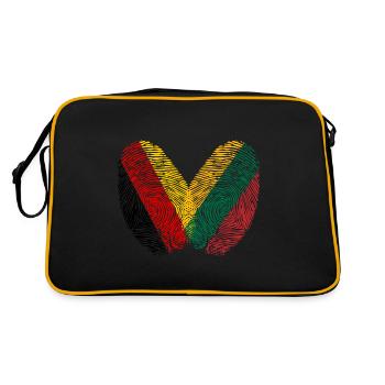 Fingerabdruck Litauer Litauen - Retro Tasche - Schwarz/Gold - Hinten