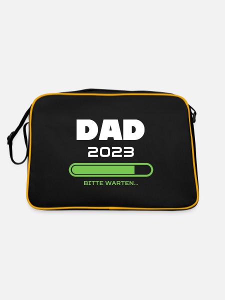 Dad 2023 Please Wait Gift Future Dad - Retro Bag - black/gold - Back