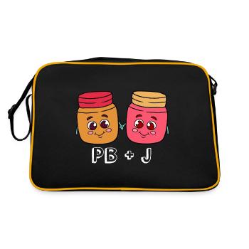 Erdnussbutter Peanut Butter Marmelade Geschenk - Retro Tasche - Schwarz/Gold - Hinten