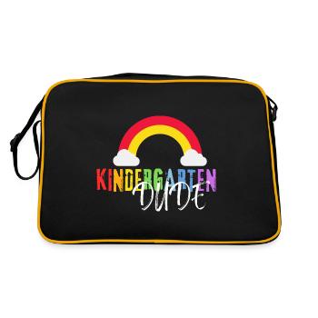 Kindergarten Dude - Retro Tasche - Schwarz/Gold - Hinten