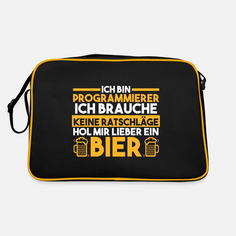 Programmieren Entwickler Coder Bier Programmierer Retro Tasche