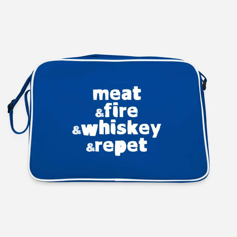 Meat And Fire And Whiskey And Repeat 4 Retro Tasche
