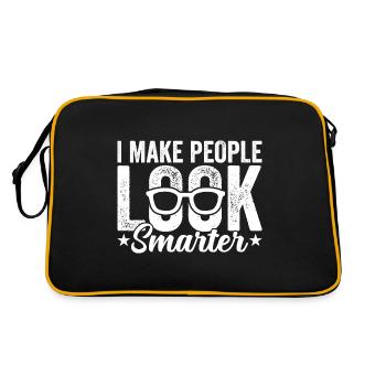 Ophtalmologiste Je fais paraître les gens plus intelligents - Sac Retro - noir/or - Dos