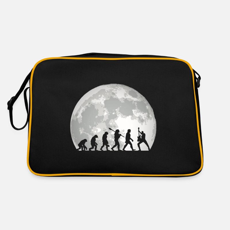 Human Evolution Guitar Band Moon Vintage Guitarist Retro Bag