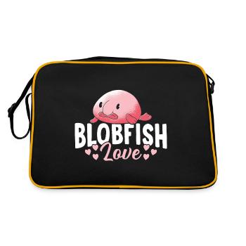 Blobfish Love Blobfishes Besitzer Liebhaber Fisch - Retro Tasche - Schwarz/Gold - Hinten