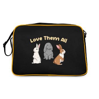 Cute rabbit design for bunny owners - Retro Bag - black/gold - Back